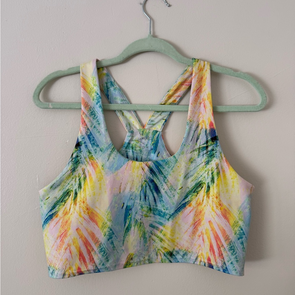 2 Piece Athletic Tennis Skort & Top Set Womens L/XL Rainbow Workout Wear EUC - Picture 3 of 14